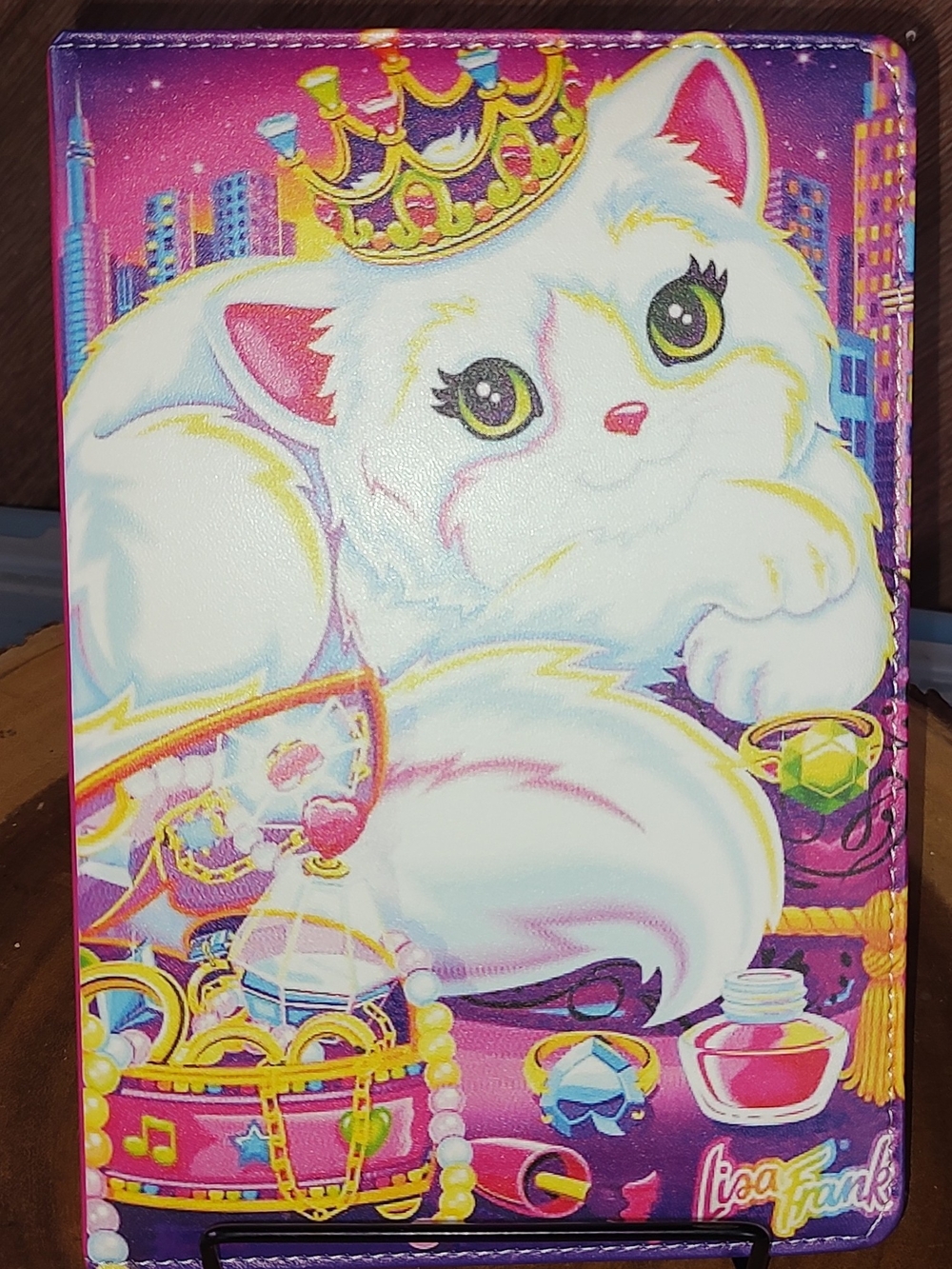 New! Lisa Frank White Kitty Peel Leather Soft Cover Notebook. A5 Size.